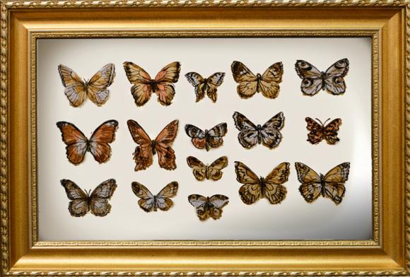 Зеркало с фацетом "Коллекция бабочек" 45 х 60 см
