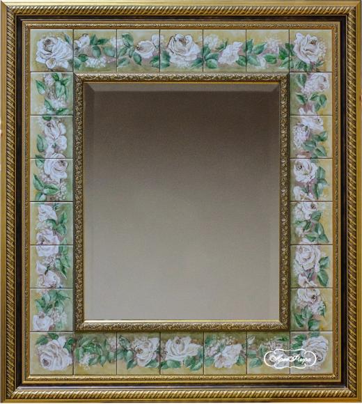 Зеркало "Розы", 80 х 90 см, зеркало с фацетом