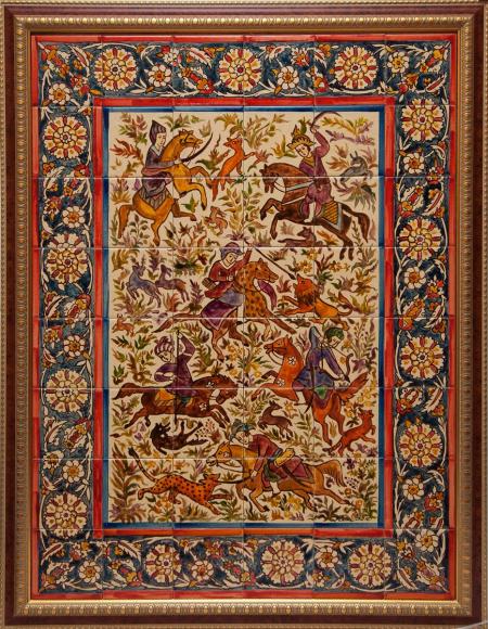 "Охота" Иранская миниатюра 50х80 см