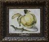 Роспись на плитке "Ящерица и яблоко" по Дж.Гарцони 20 х 25 см
