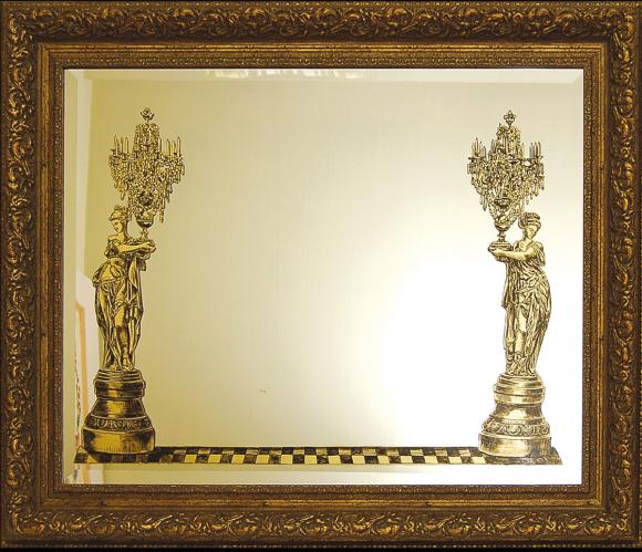 "Канделябры", роспись сусальным золотом, 85х100 см