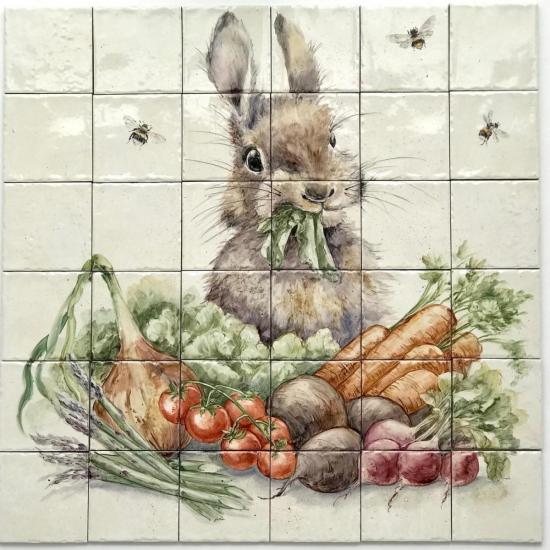 кухонный фартук кролик морковка 