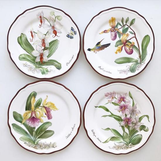 четыре тарелки орхидеи