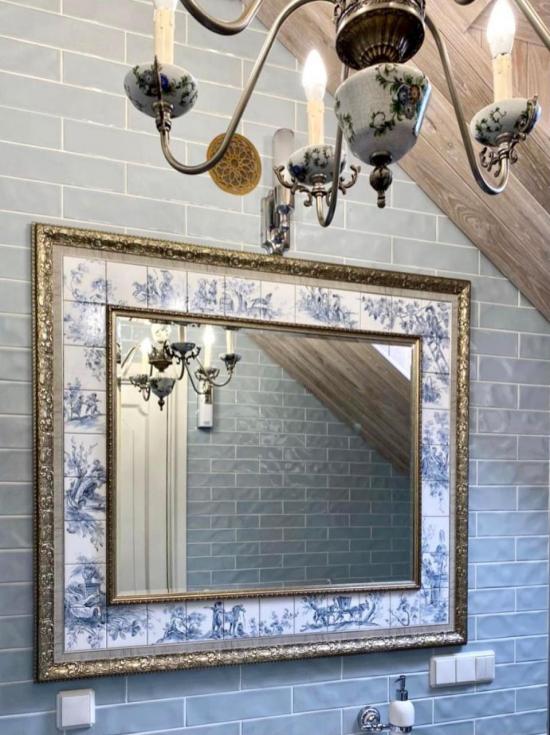 настенное зеркало роспись плитки